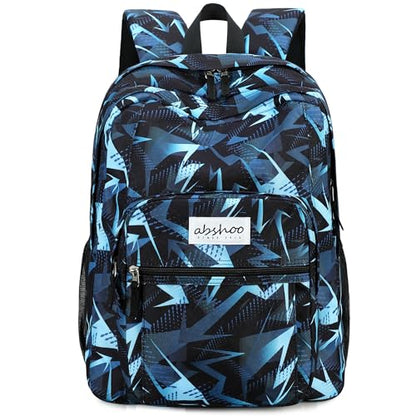 abshoo Classical Basic Geometry Mens School Backpack For College Teen Boys Water Resistant Bookbag (Geometry Black B) - color: Geometry Black B, size: 16.5 Inc