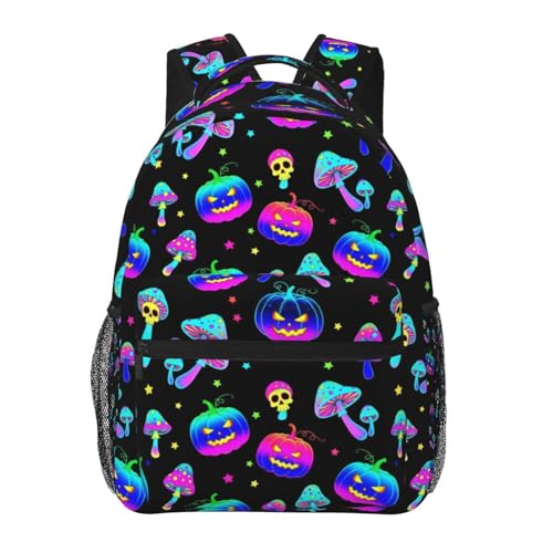 Work Laptop Backpack Halloween Trippy Mushroom Pumpkin, Water Resistant Commuter Bag with Inner Pocket for Office, Business Travel and Daily Commute - color: Pattern (263)