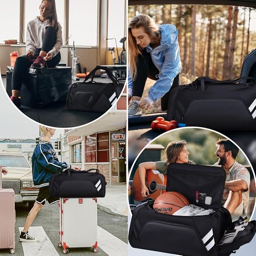 WOLFILIST Gym Bags for Men/Women, 58L Large Sports Travel Duffel Bag with Shoes Compartment & Wet Pocket, Gym Workout Backpack, Weekender Bag Overnight Backpack for Travel (58, Liters)