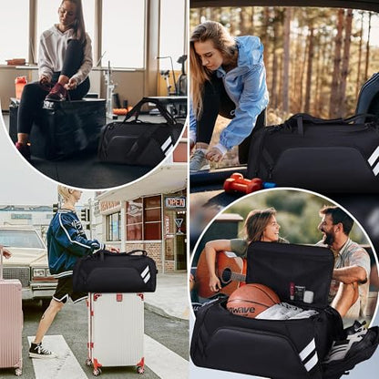 WOLFILIST Gym Bags for Men/Women, 58L Large Sports Travel Duffel Bag with Shoes Compartment & Wet Pocket, Gym Workout Backpack, Weekender Bag Overnight Backpack for Travel (58, Liters)