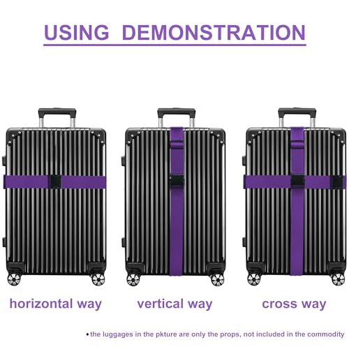 Luggage Straps for Suitcases TSA Approved Travel Belt by Chelmon(Purple) - color: Purple