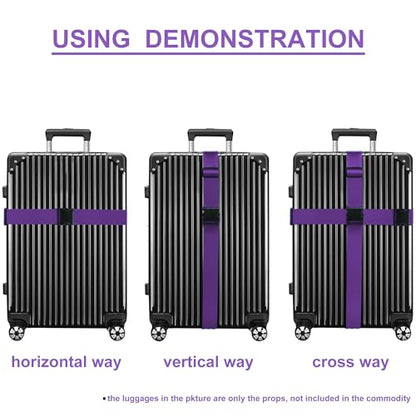 Luggage Straps for Suitcases TSA Approved Travel Belt by Chelmon(Purple) - color: Purple