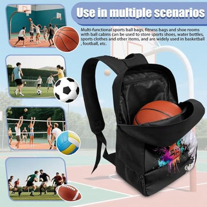 Basketball Backpack With Separate Ball Compartment And Shoes Fit Basketball Volleyball Football - color: Guitar