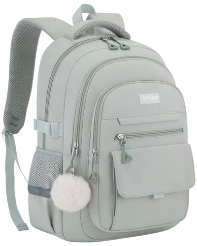 Teen Girls School Backpack, Aesthetic Bookbag Laptop Backpack for Kids Elementary Middle High School College Women Students Mochilas Niñas, Green - color: Green, size: 15.6in
