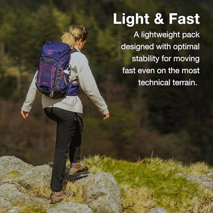 Osprey Tempest 26L Women's Lightweight Hiking Backpack - Daypack for Travel & Camping, Deep Fig/Hotspot Pink - color: Deep Fig/Hotspot Pink, size: 26L
