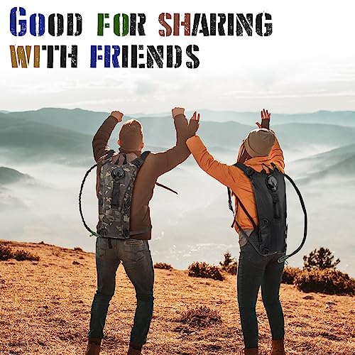 Sanwuta 2 Pcs Hydration Backpack with 3 Liter Water Bladder Tactical Lightweight 17.72 x 7.87 Inch Hydration Pack Backpack Water Backpack Hydration Bag Water Bag for Hiking Running - color: Black, Black Camo