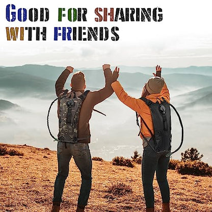 Sanwuta 2 Pcs Hydration Backpack with 3 Liter Water Bladder Tactical Lightweight 17.72 x 7.87 Inch Hydration Pack Backpack Water Backpack Hydration Bag Water Bag for Hiking Running - color: Black, Black Camo