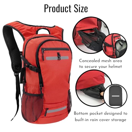 20L Hydration Backpack with 3L Water Bladder Water Backpack for Hiking Hydration Pack Insulated Daypack for Commuting Black - color: Red