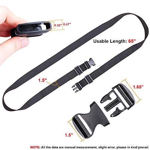 MAGARROW 65" 1.5" Utility Straps with Buckle Adjustable, 4-Pack (Black (4-PCS)) - color: Black, size: 1.5 in x 5.4 ft