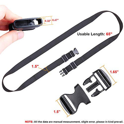 MAGARROW 65" 1.5" Utility Straps with Buckle Adjustable, 4-Pack (Black (4-PCS)) - color: Black, size: 1.5 in x 5.4 ft