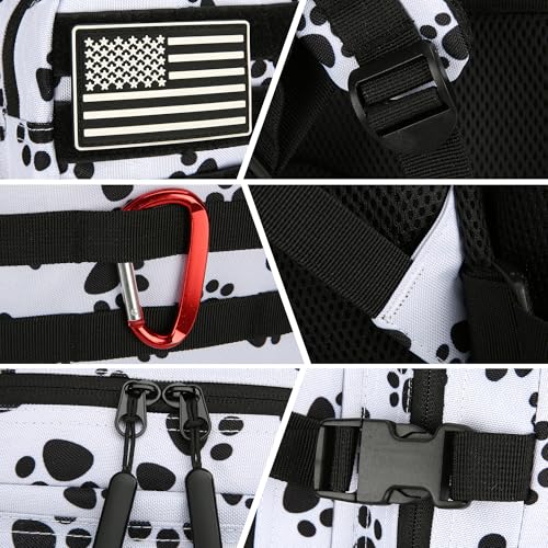 Military 45L Tactical Assault Backpack 3 day assault pack with Molle Waterproof backpack Rucksack for Tactical Backpacks - color: Blackcatpaw