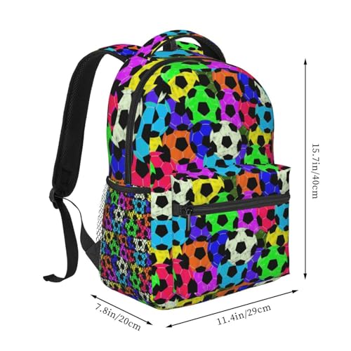 Soccer Laptop Backpack Cool Travel Hiking Backpack Mens Backpack Sport Casual Daypack Bag - color: Soccer 02