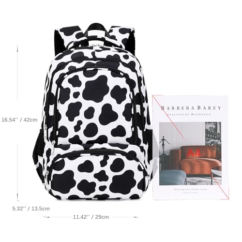 abshoo Lightweight Kids Backpack For Girls Kindergarten Elementary School Bookbag (Cow Print) - color: Cow Print