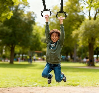 Kids Adjustable Gymnastics Rings - Home Gym Strength Training Pulling Rings for Children Physical Fitness