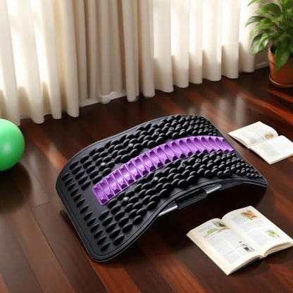 Back Stretcher - Adjustable Multi-Level Support, Ergonomic Arch Design, Muscle Relaxation Tool, Spine Alignment Device | Yoga Stretching Accessory with Pain Reliefs Function for Home, Offices Session - color: Black
