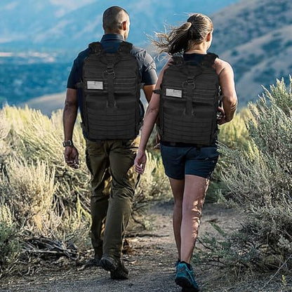 WOLT Military Tactical Backpack for Men 45L Molle Backpack 3 Day Assault Pack Bug Out Bag, Heavy Duty Rucksack for Hiking Gym(Black) - color: Black