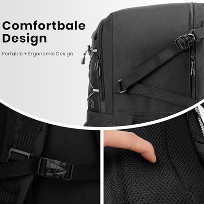 Soccer Backpack with Ball Holder,Youth soccer Bag for Basketball,Volleyball-Includes Separate Shoe Compartment&and Insulation (Black) - color: Black