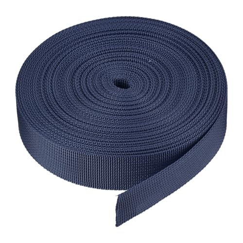 Nylon Webbing Strap Nylon Webbing Straps Durable Nylon Strap for Outdoor DIY Gear Repair,Backpack,Cargo Strap,Luggage-Rack,Pet Collars,Crafts - color: Dark Blue, size: 1 inchx10 Yards