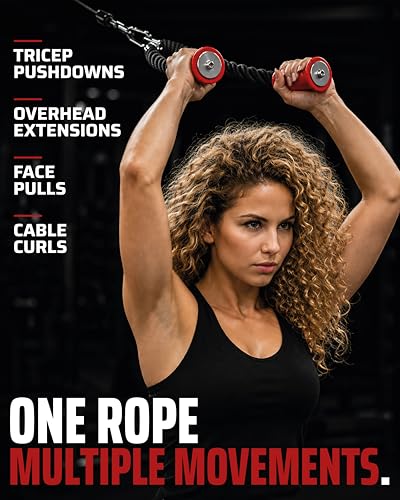 THEFITGUY Ergonomic Tricep Rope | 30” Non-Slip Cable Attachment | Wrist Pressure Relief | Grip Strength & Forearm Activation | Home & Commercial Gym Accessory | for Cable Machine & Smart Gym