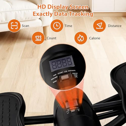 Rock Stepper, Side-to-Side Lateral Rocking Fitness Stepper, with Digital Monitor, Resistance Bands, Non-Slip Mat, Full Body Stepper, for Apartment, Living Room Workout - color: Black and gray
