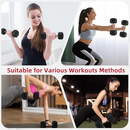 BalanceFrom Rubber Encased Exercise & Fitness Hex Dumbbell, Hand Weights with Anti-Slip Metal Handle for Home Gym, Multiple Sizes - style: 45LBS Pair