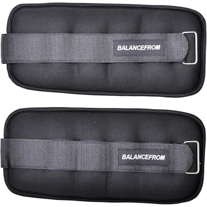 Fitvids Fully Adjustable Ankle Wrist Arm Leg Weights, 1-20LBS, Multiple Options - style: 4 lbs each (8-lb pair), Black