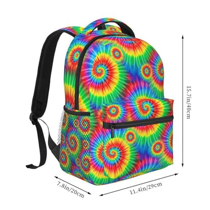 Commuter Laptop Backpack Colorful Rainbow Tie Dye, Lightweight Water Resistant Daypack with Inner Pocket for Work, Office - color: Pattern (11)