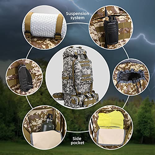 100L Camping Hiking Backpack,Molle military Tactical rucksack backpack,Waterproof Lightweight Hiking Backpack - color: Citycamo