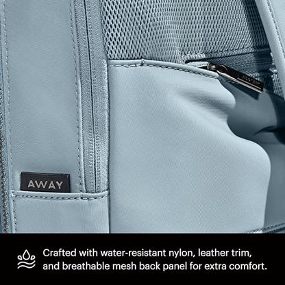 Away Amazon Exclusive The Everywhere Zip Backpack - Personal Item Airline Approved Backpack with 16” Padded Laptop Sleeve, Water Bottle Pocket, Interior and Exterior Pockets - Sky Blue - color: Sky Blue