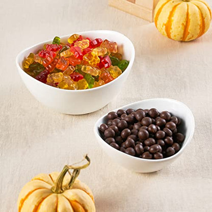 LYEOBOH 3 Tier Serving Bowls Set Tiered Serving Stand, Porcelain Oval Bowls with Collapsible Metal Stand for Entertaining, Party, Dessert Display, Candy, Chip and Dip (Gold)-45oz / 17.5oz / 7oz - color: Gold, style: Oval bowls