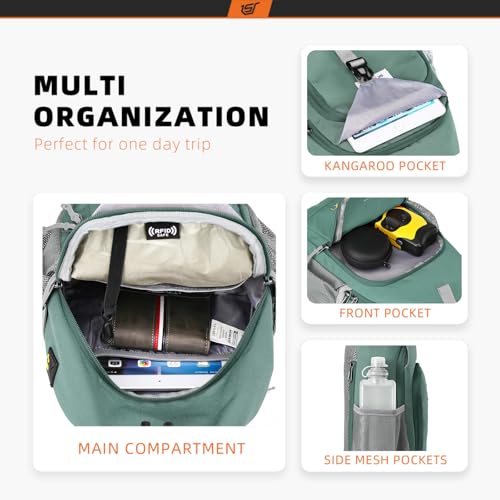 SKYSPER Sling Bag RFID Crossbody Sling Backpack Cross Body Shoulder Bag Travel Hiking Daypack for Women Men(Green) - color: Green