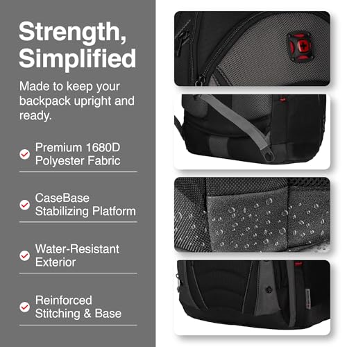 Wenger Synergy Laptop Backpack, Fits 16 Inch Laptop, Men's and Women's Laptop Bag, Black/Grey - style: Wenger Synergy Laptop Backpack