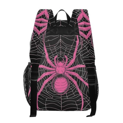 Pink Spider and Spider Web on Black Clear Backpack PVC Transparent Backpack Lightweight Book Bags Capacity Clear Bag for Boys Girls - color: Charcoal Grey