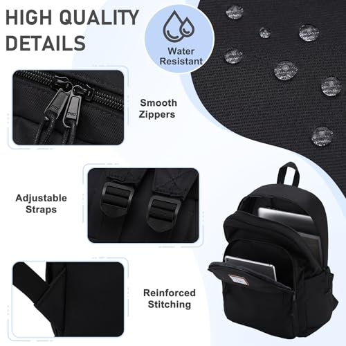 Kasqo School Backpack,Water Resistant Middle High School Bookbag for Teens Girls Boys School Bag Casual Women Men Daypack for Travel College Black - color: Black