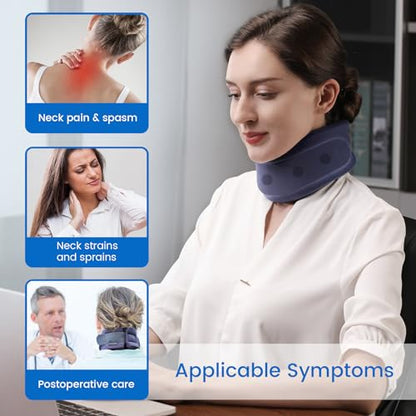 Velpeau Neck Brace for Neck Pain and Support - Soft Cervical Collar for Sleeping, Snoozing, Sleeping Upright, Anti-Snoring, Sleep Apnea for Women & Men (Blue, Enhanced Version, M: 11.5-14"/3″) - size: Medium (Pack of 1), style: Enhanced Version-Blue