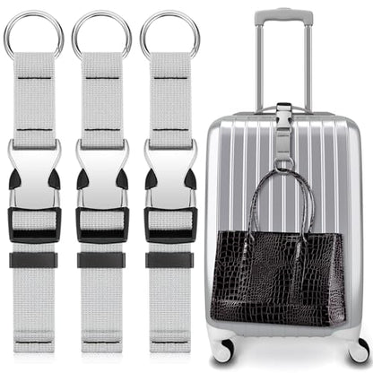 Amylove 3 Pcs Add a Bag Luggage Straps Gripper Heavy Duty Jacket Valises Strap for Travel Belt with Buckle Adjustable Baggage - color: Grey