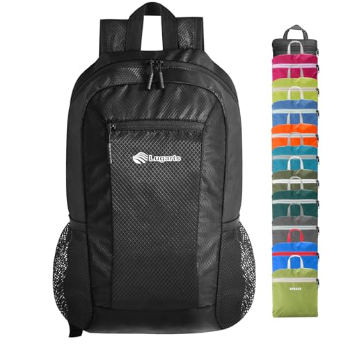 VPBAGE 15L Water-resistant Hiking Daypack, Small Backpack Travel Outdoor, Lightweight Day Pack with Tool Loops - color: Blinking Black