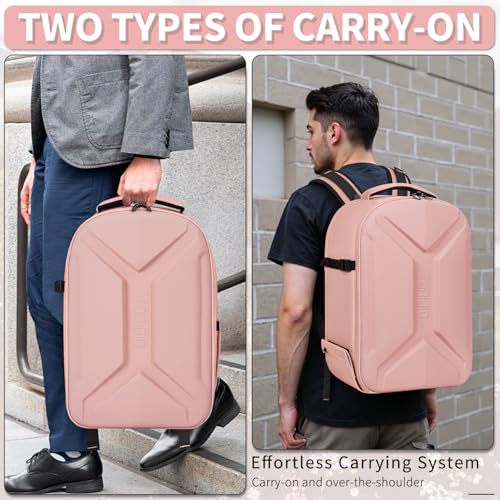 TORIBIO Camera Backpack, Hardshell DSLR/SLR/Mirrorless Photography Camera Bag with Rain Cover, Waterproof Hard Shell Camera Case with Tripod Holder & 15.6" Laptop Compartment - color: Pink