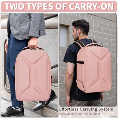 TORIBIO Camera Backpack, Hardshell DSLR/SLR/Mirrorless Photography Camera Bag with Rain Cover, Waterproof Hard Shell Camera Case with Tripod Holder & 15.6" Laptop Compartment - color: Pink