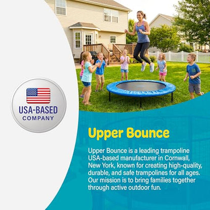 Machrus Upper Bounce Mini Rebounder Trampoline for Adults, Exercise, Indoor Fitness, Foldable Round Jumping Exerciser with Travel Carry Bag, Supports up to 220 lbs - size: 40 Inch