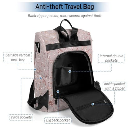 Leopard Print Pink Backpack Purse for Women Anti-Theft Bag Fashion Bags Ladies Shoulder Travel Bag - color: Leopard Print Pink, size: No Custom