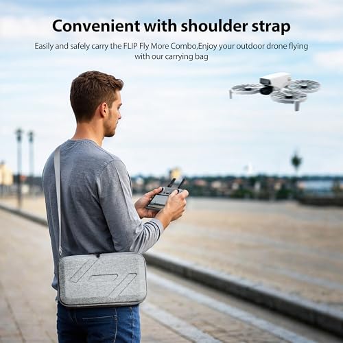 Tomat Flip Case,Portable Shoulder Bag for DJI Flip Drone Accessories,Support 3 Batteries,RC 2/N3 Remote Controller