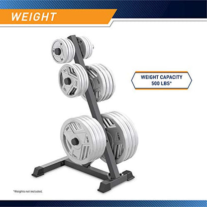 Marcy Olympic Weight Plate Tree for 2-Inch Plates Weight Storage Rack - color: L-Frame - Black