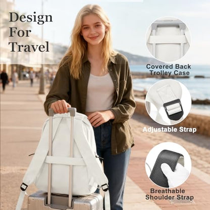 weradar Aesthetic College Backpack For Women Men,Fashion Student Bookbag,Classic High School Backpack For Teens - color: A3-beige