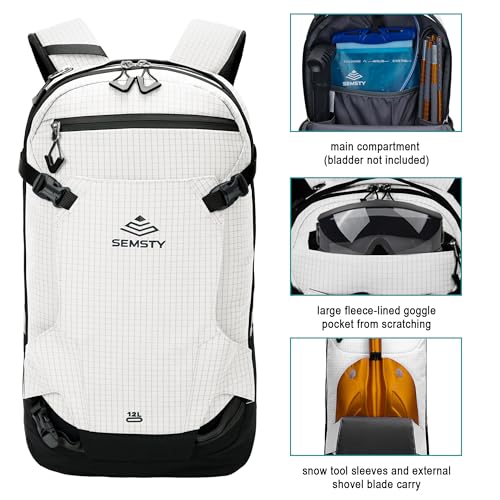 12L Ski & Snowboard Backpack, Backcountry Backpack for Men Women - color: White
