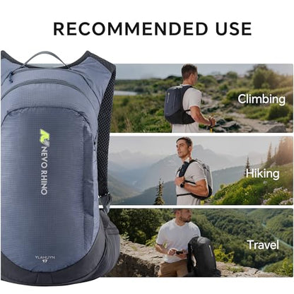 N NEVO RHINO 17L Hydration Backpack with 500ml/17oz Soft Flask for Men & Women, Lightweight Hiking Backpack, Water Backpack for Hiking, Camping, Traveling - color: Blue