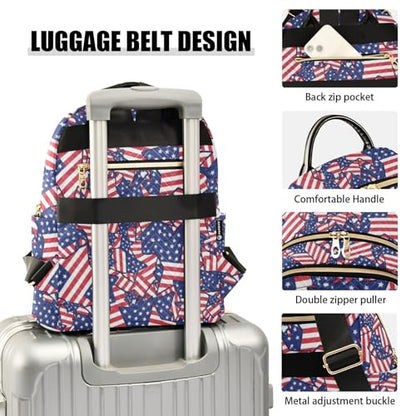 susiyo Usa Flag America Stars 4th Of July Backpack for Women 2026 Independence Liberty 10L Bag Vibrant Freedom Ladies Backpacks Travel Casual Daypack - color: Navy, size: Small