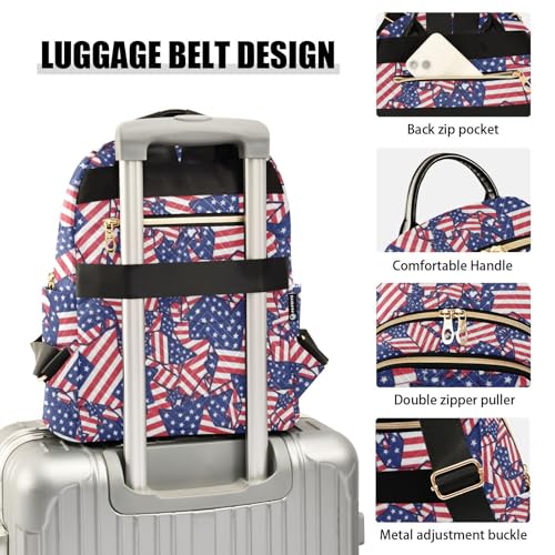 susiyo Usa Flag America Stars 4th Of July Backpack for Women 2026 Independence Liberty 14L Bag Vibrant Freedom Ladies Backpacks Travel Casual Daypack - color: Navy, size: Medium