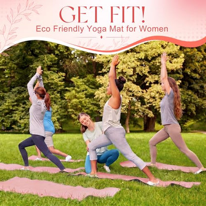 3 mm Thick Yoga Mat Bulk, Non Slip Exercise Workout Fitness Pad for Women Men, Gym Home Yoga Pilates, Easy to Clean, Sturdy PVC - color: Rose