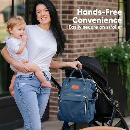 KeaBabies Baby Diaper Bag Backpack - Large Baby Bag for Boys, Girls, Waterproof Multi Function Travel Diaper Backpack with Changing Pad, Durable Travel Essentials for Moms and Dads (Navy Blue) - color: Navy Blue
